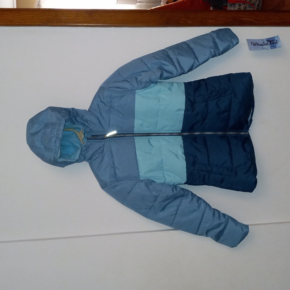 Whales Tail Girls Blue Winter Puffer Coat Size 14/16